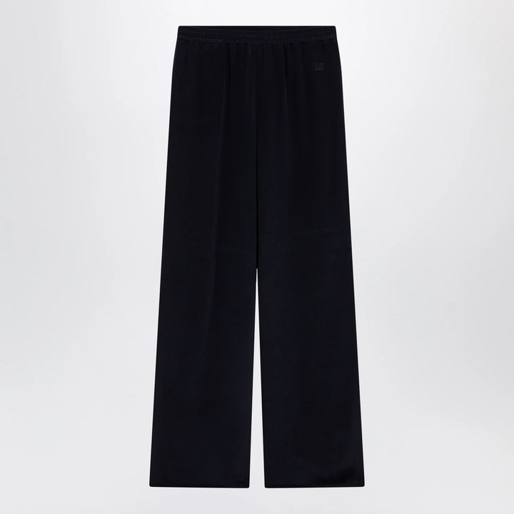 Max Mara - Navy blue silk relaxed trousers Brand Pants 44  IT