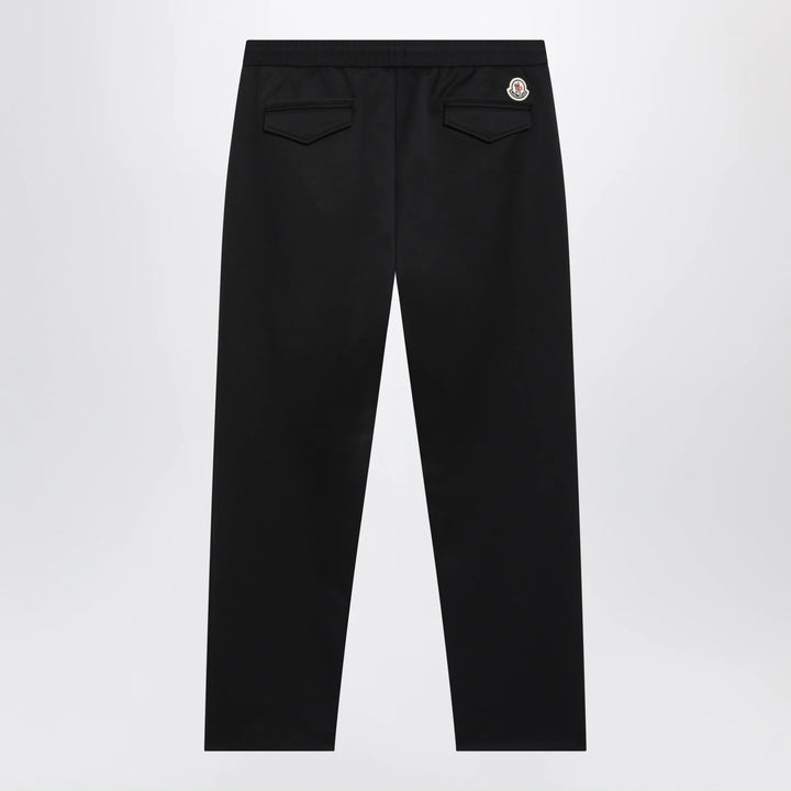 Moncler - Black jogger trousers with logo patch Brand Pants