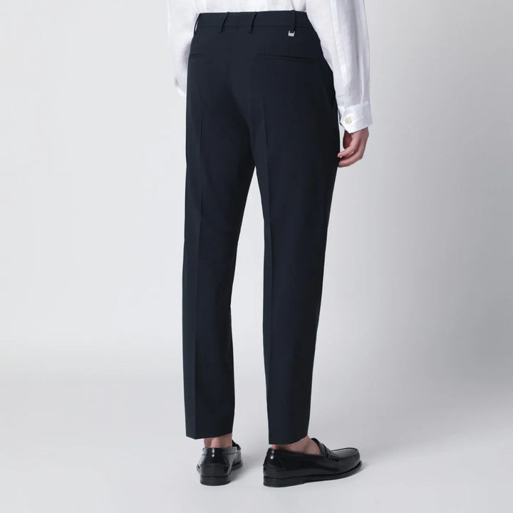 PT Torino - Navy blue wool-blend trousers Brand Pants