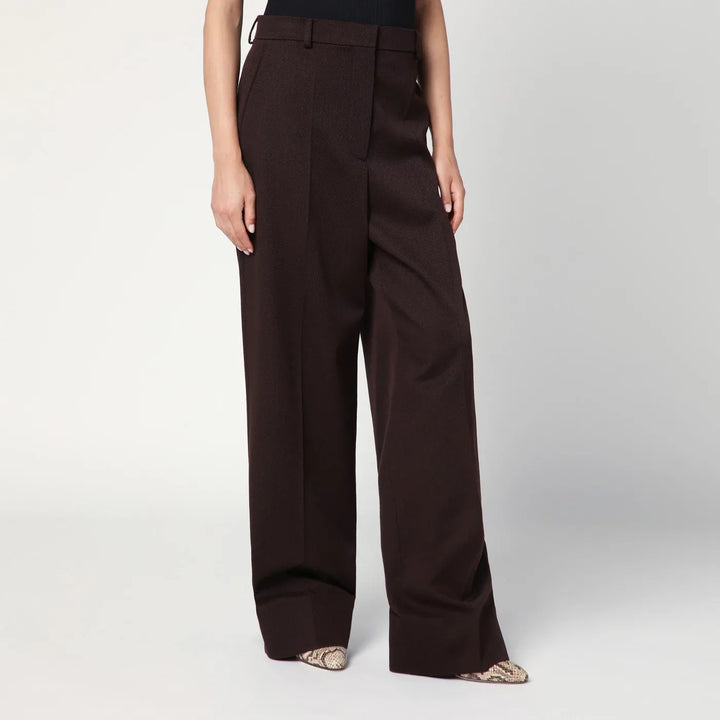 Stella McCartney - Straight leg trousers in plum wool Brand Pants