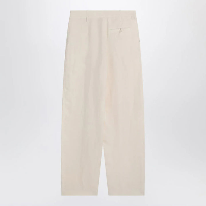 Stella McCartney - Wide butter-coloured pants in linen blend Brand Pants