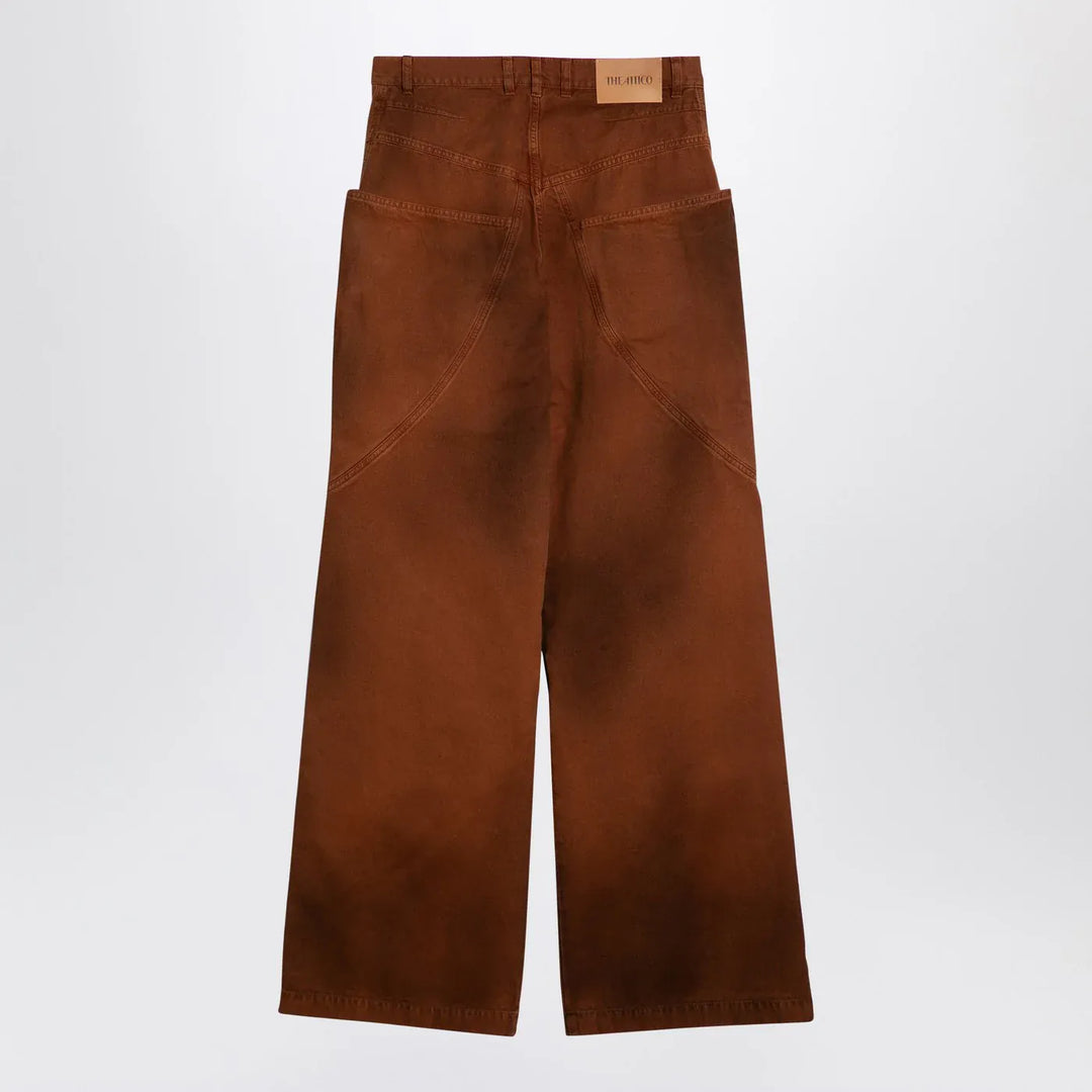 The Attico - Brown shaded baggy jeans Brand Pants 25