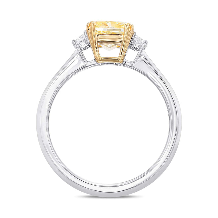 LEIBISH 1.50ct Fancy Yellow Cushion Three-Stone Diamond Ring Brand Ring