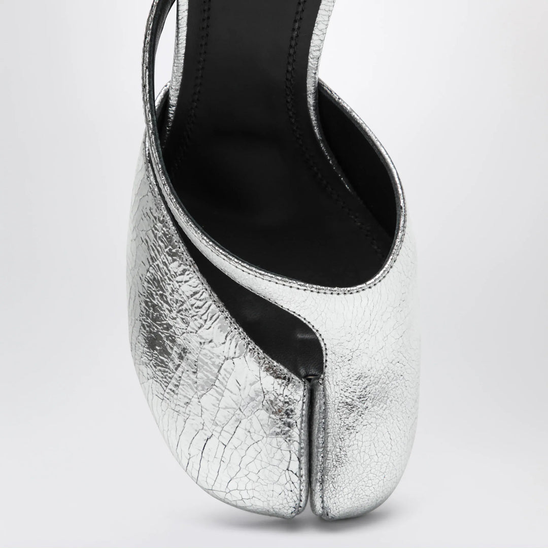 Maison Margiela - Silver Tabi Sandals In Broken Mirror Finish Brand Sandals