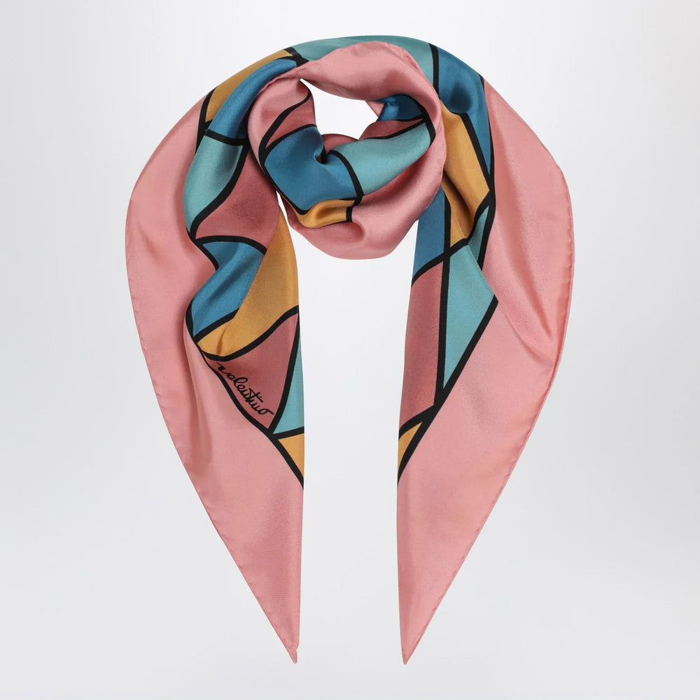 Valentino Garavani - Silk scarf with colorful diamond pattern Brand Scarves & Shawls TU