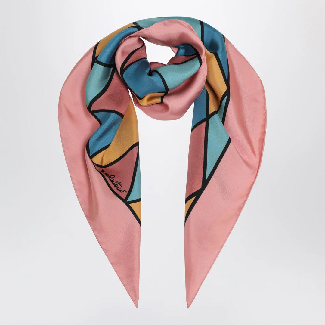 Valentino Garavani - Silk scarf with colorful diamond pattern Brand Scarves &amp; Shawls TU