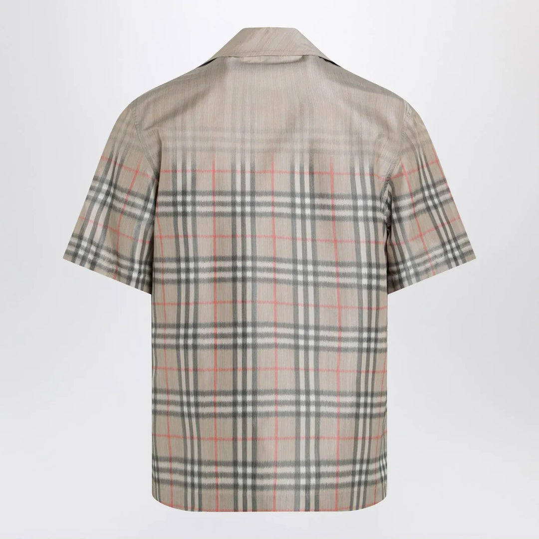Burberry - Beige shirt with shaded Check pattern Brand Shirt