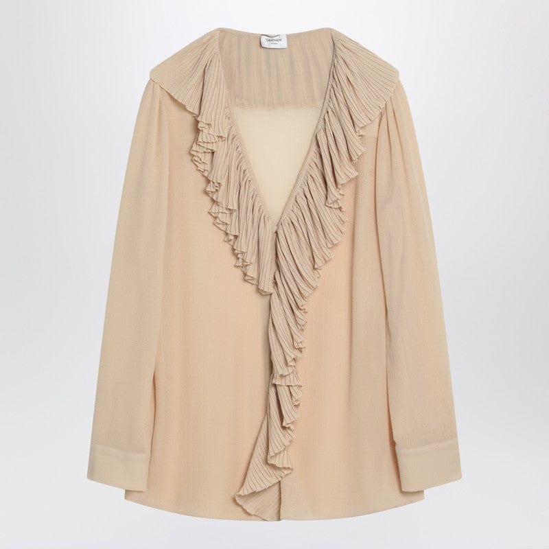 Saint Laurent Shirts 40 Saint Laurent Beige ruffled blouse in silk Saint Laurent Beige ruffled blouse in silk Brand
