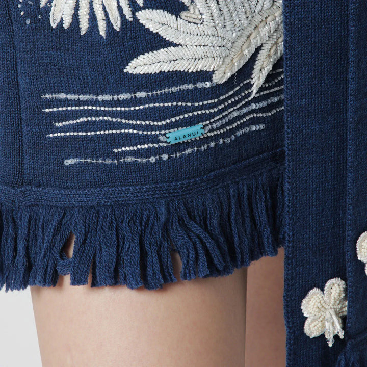 Alanui - Postcard From Paradise cardigan Deep Blue/White Pearl Brand Shirts &amp; Tops