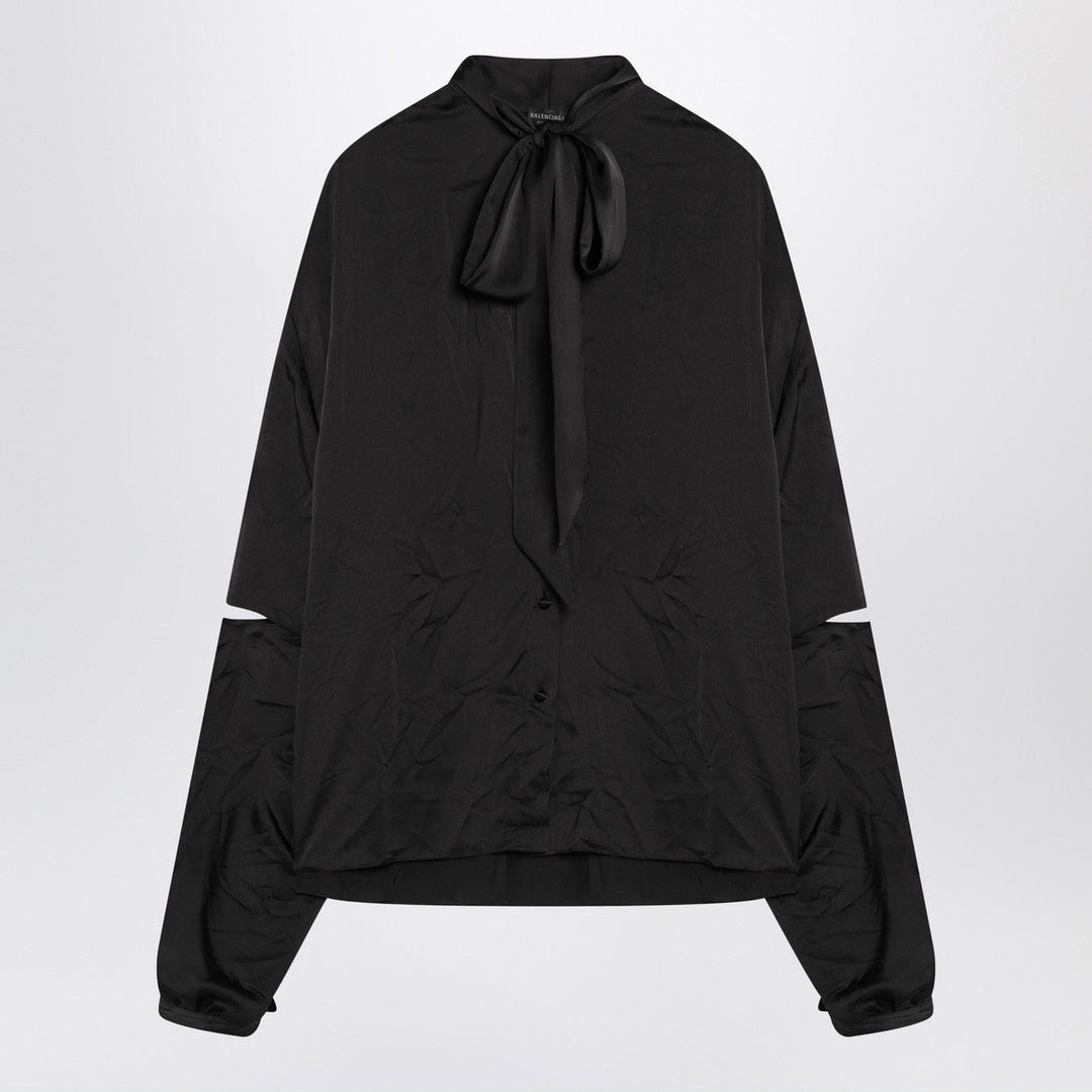 Shirts & Tops Balenciaga - Black satin blouse with bow Brand
