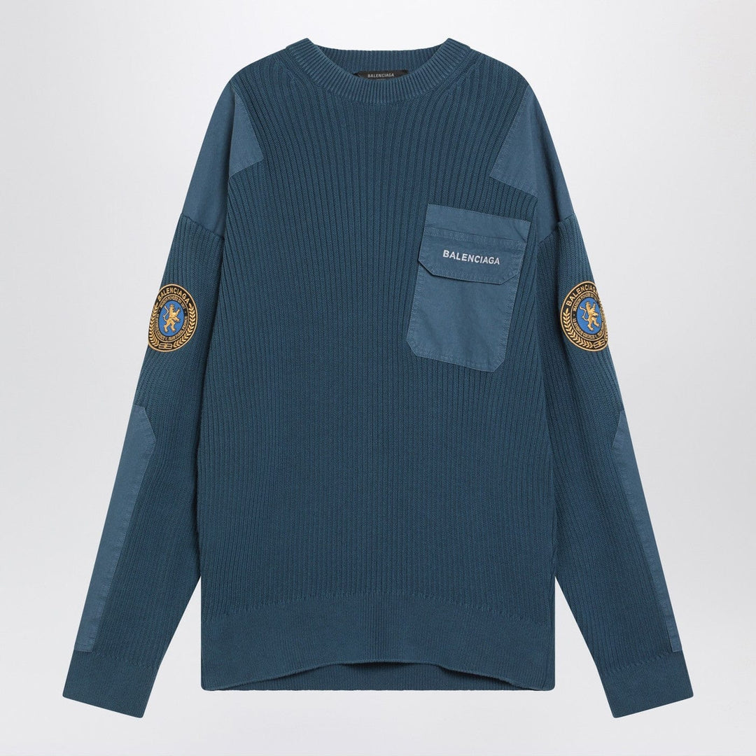 Shirts &amp; Tops M Balenciaga - Blue Uniform Merch cotton jumper Brand