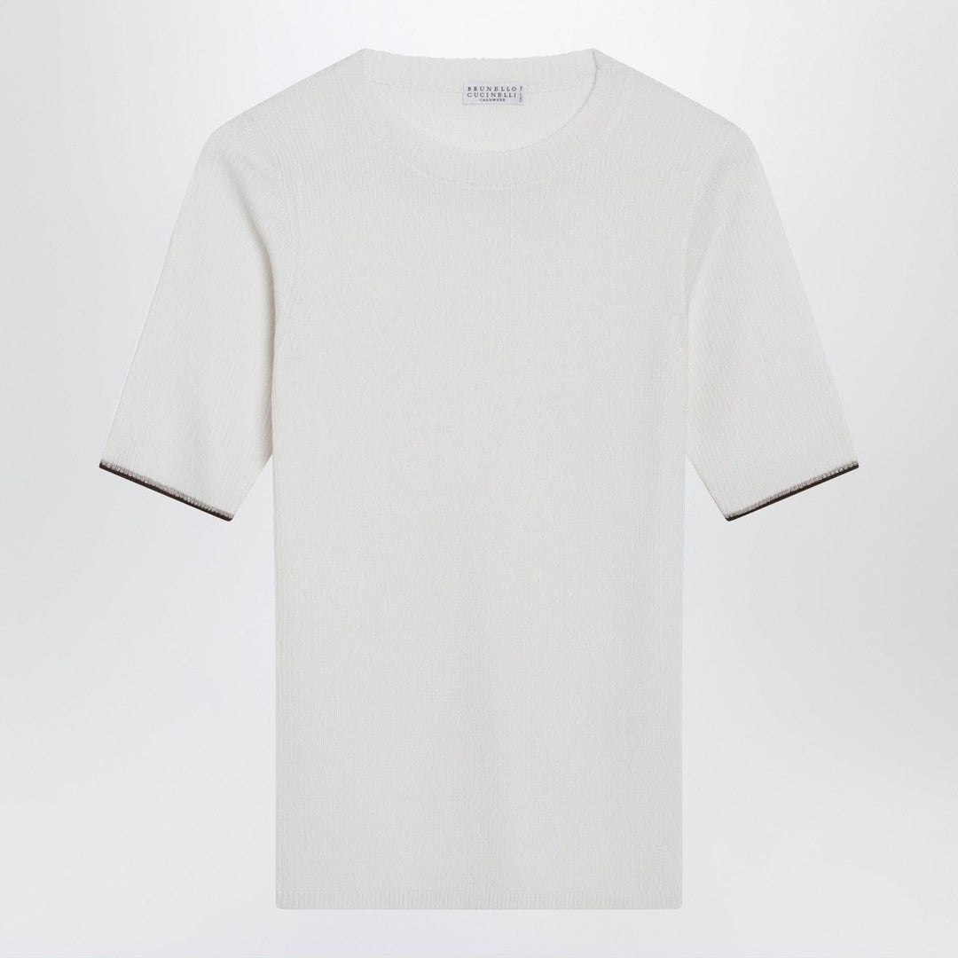 Shirts & Tops XS Brunello Cucinelli - White cashmere and silk knit top Brand