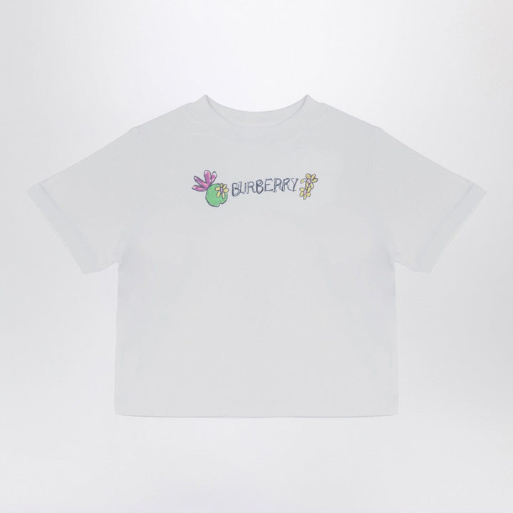 Shirts &amp; Tops 6 Burberry - White crew-neck T-shirt with logo Brand