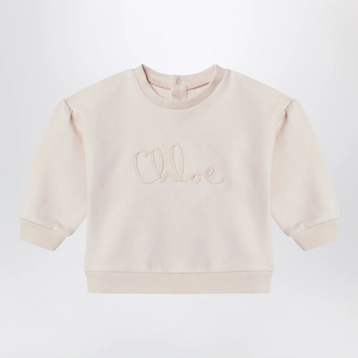 Chloé - Light pink sweatshirt with logo embroidery Brand Shirts &amp; Tops 12