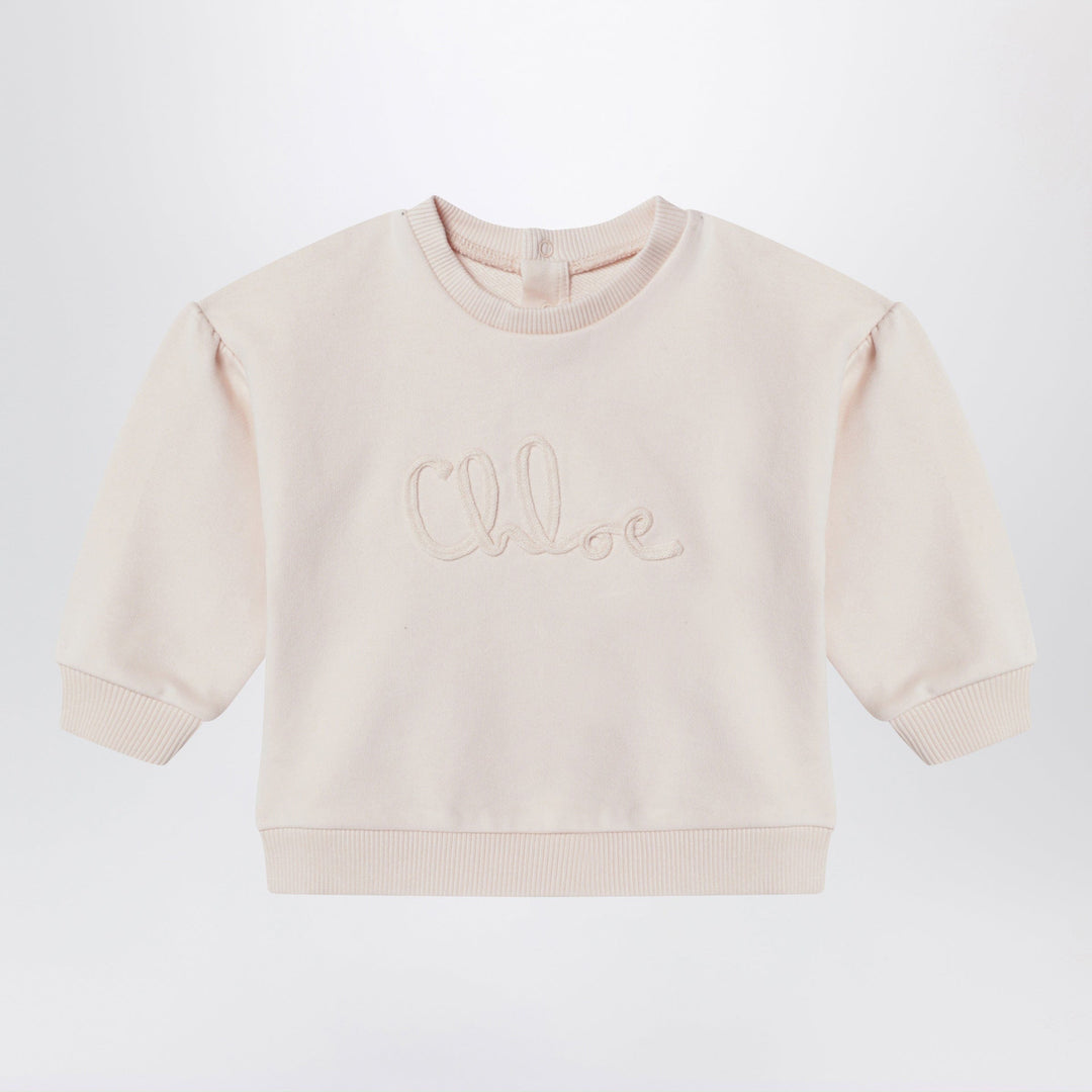 Shirts &amp; Tops Chloé - Light pink sweatshirt with logo embroidery Brand