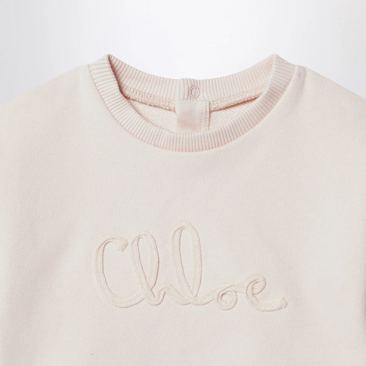 Chloé - Light pink sweatshirt with logo embroidery Brand Shirts &amp; Tops