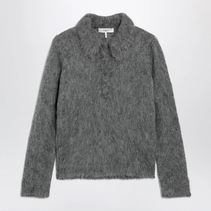 Chloé - Smoke grey alpaca-blend cardigan Brand Shirts &amp; Tops M