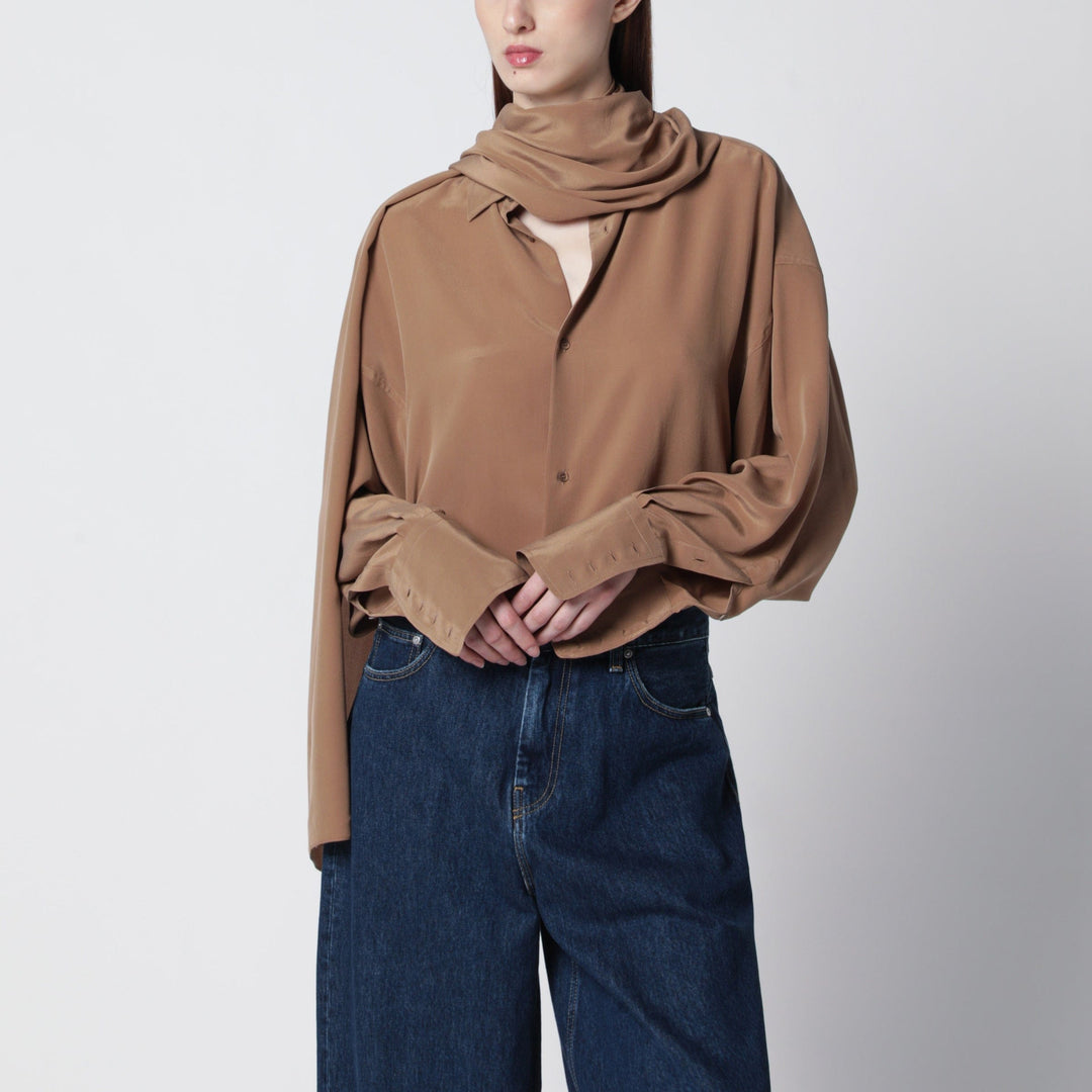Shirts &amp; Tops DARKPARK - Oversized Georgia silk shirt in tobacco color Brand