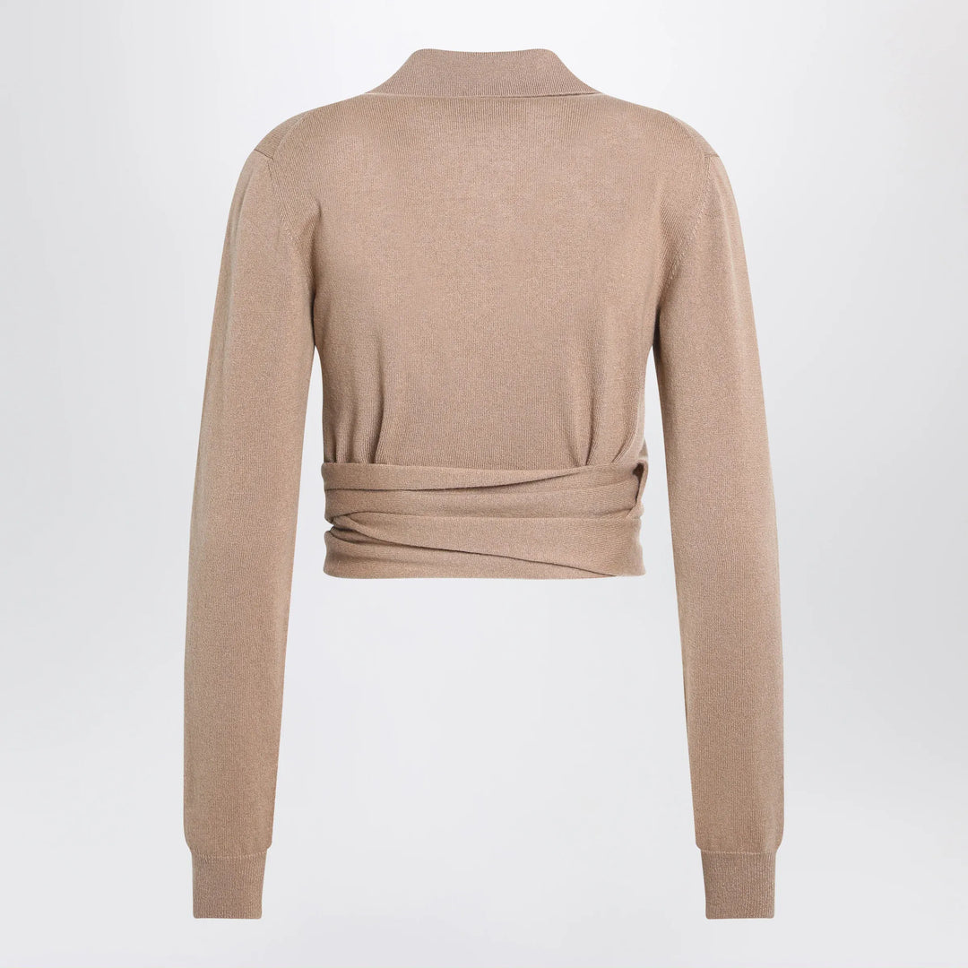 Dolce&amp;Gabbana - Beige wrap cardigan in cashmere Brand Shirts &amp; Tops