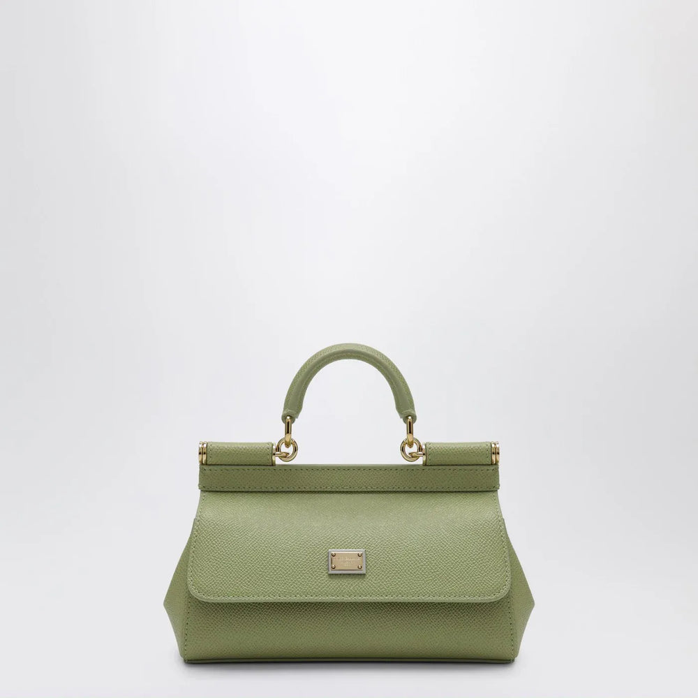 Dolce&Gabbana - Sicily small top handle bag in sage green Brand Shirts & Tops TU