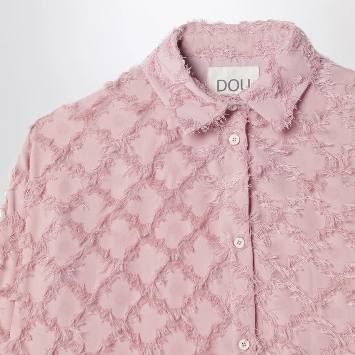Douuod - Pink Shirt With Fringe Pattern Brand Shirts &amp; Tops 10