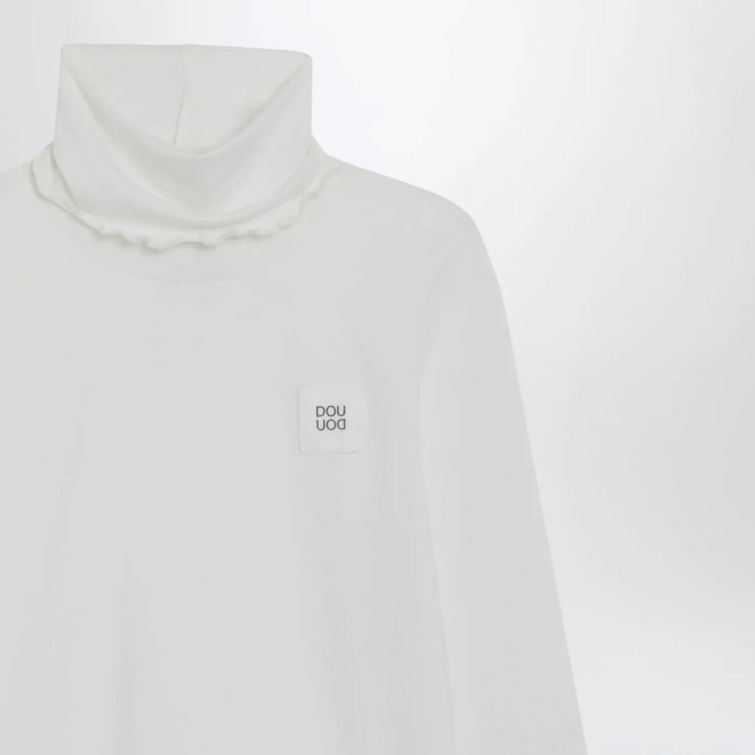 Douuod - Turtleneck sweater in ivory cotton blend Brand Shirts &amp; Tops