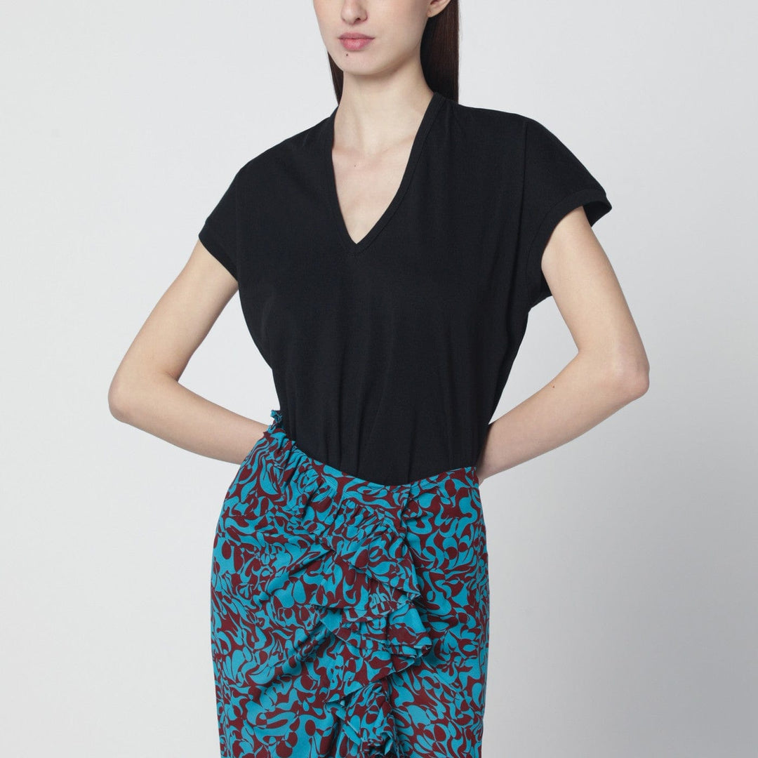 Shirts & Tops Dries Van Noten - Black V-neck T-shirt Brand