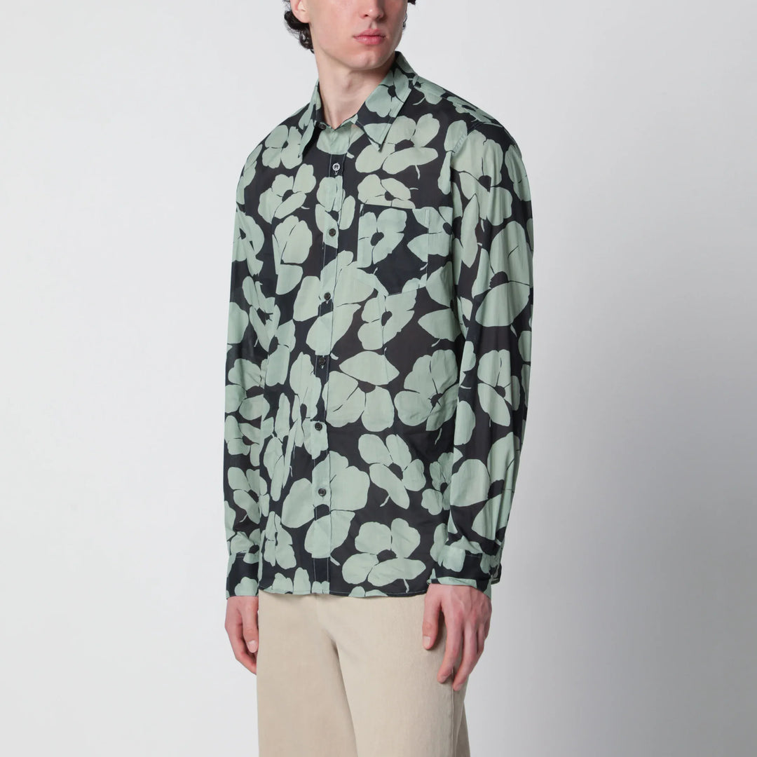 Dries Van Noten - Shirt with Floral Print Pistachio Color Brand Shirts &amp; Tops 46 IT
