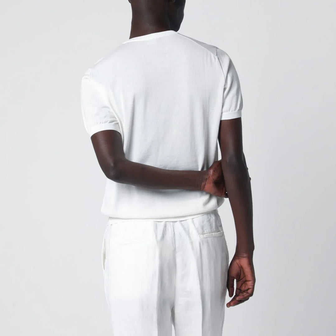 Drumohr - Crew neck t-shirt in milky white cotton Brand Shirts &amp; Tops