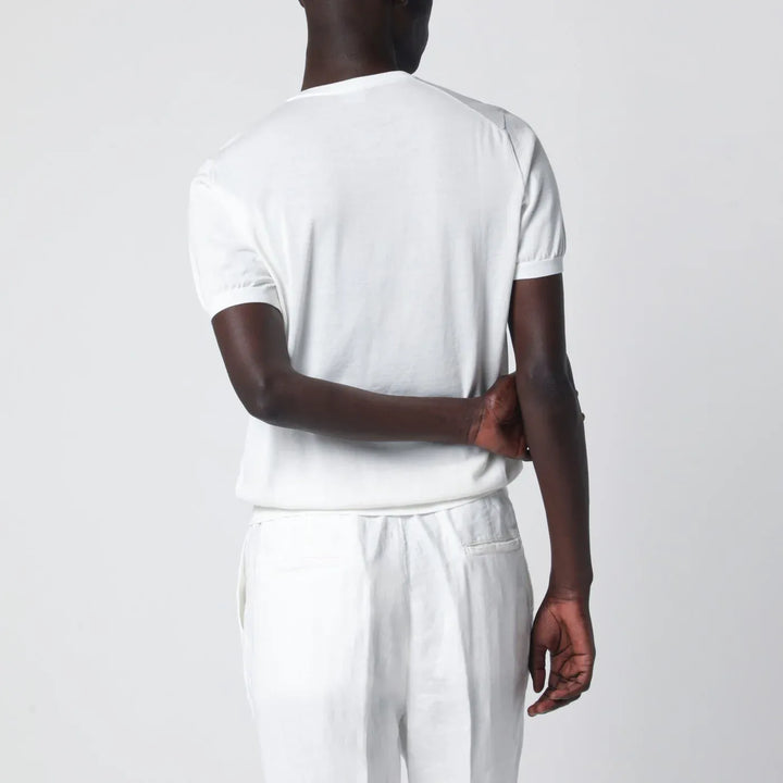 Drumohr - Crew neck t-shirt in milky white cotton Brand Shirts &amp; Tops