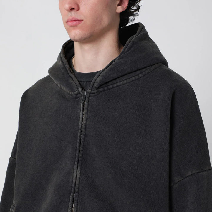 Entire Studios - Washed black cotton zip-up hoodie Brand Shirts &amp; Tops