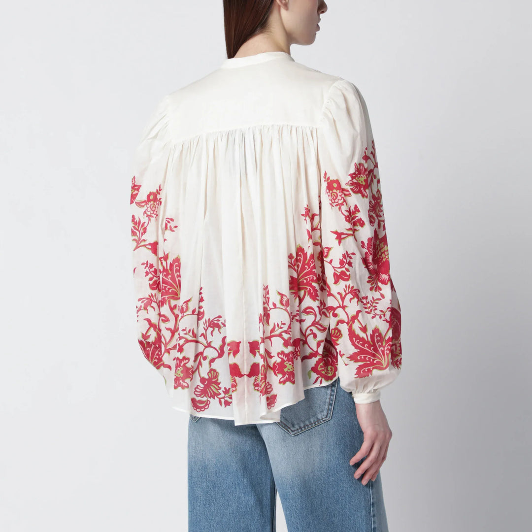 ETRO - Blouse in cotton voile with floral print Brand Shirts &amp; Tops