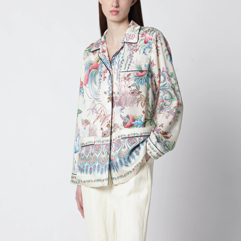 ETRO - Floral print shirt in fluid twill Brand Shirts & Tops 40  IT