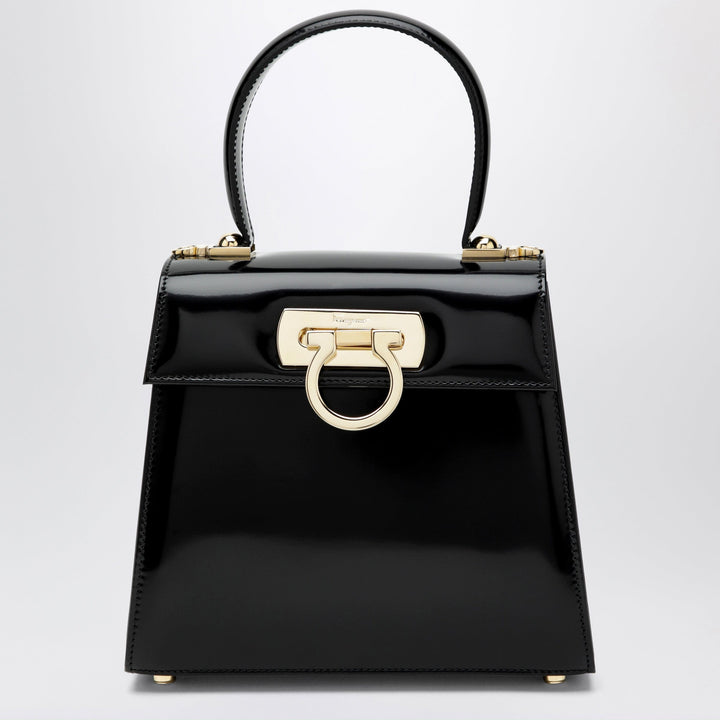 Shirts &amp; Tops TU Ferragamo - Small black leather top-handle bag with Gancini closure Brand
