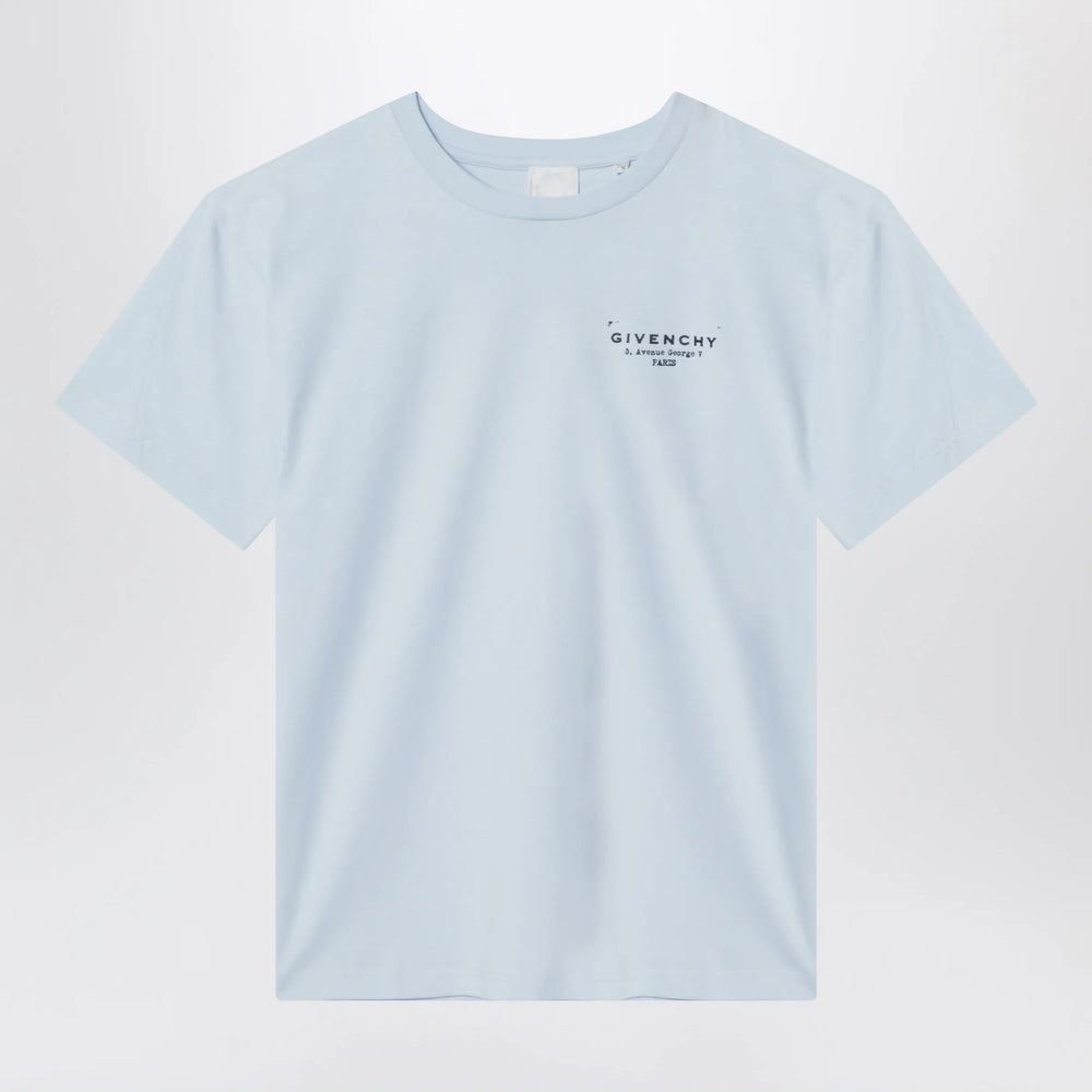 Givenchy - Light blue T-shirt with logo print Brand Shirts & Tops 4