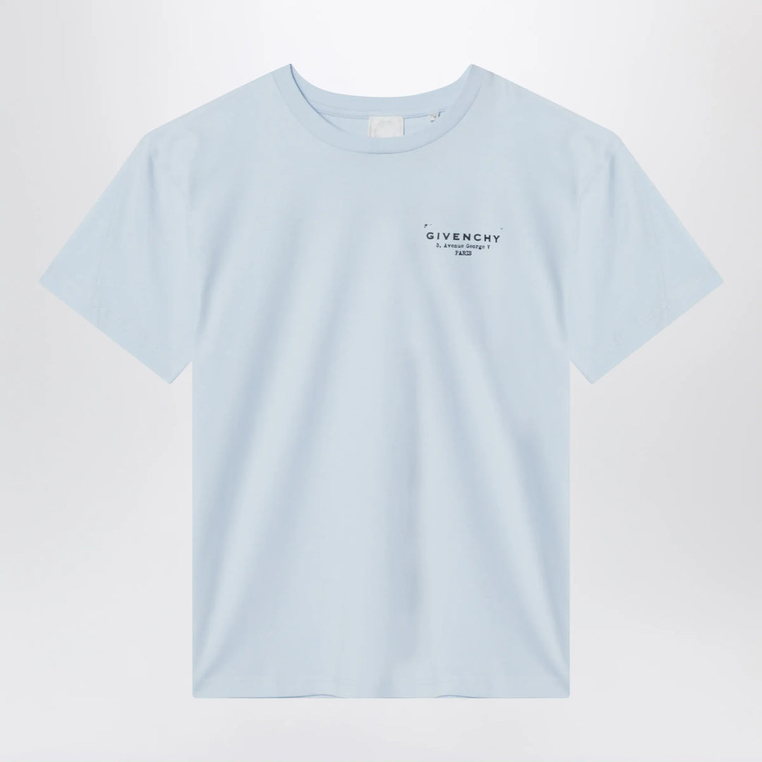 Givenchy - Light blue T-shirt with logo print Brand Shirts &amp; Tops 4