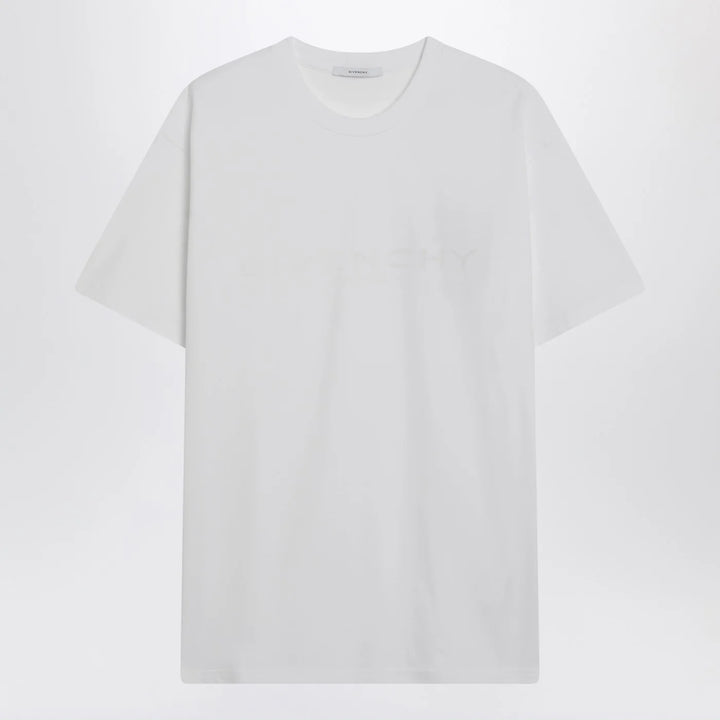Givenchy - White cotton and silk T-shirt with jacquard logo Brand Shirts &amp; Tops S
