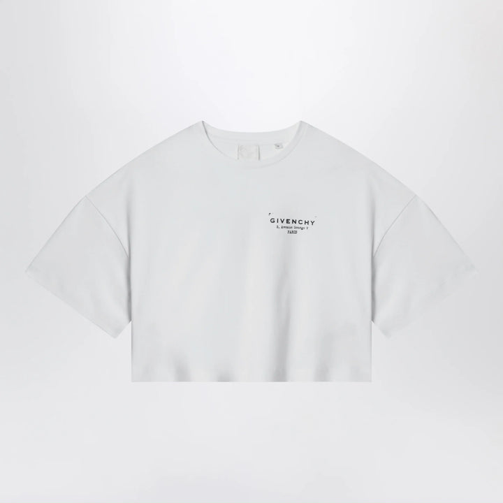 Givenchy - White cropped T-shirt with logo print Brand Shirts &amp; Tops 8