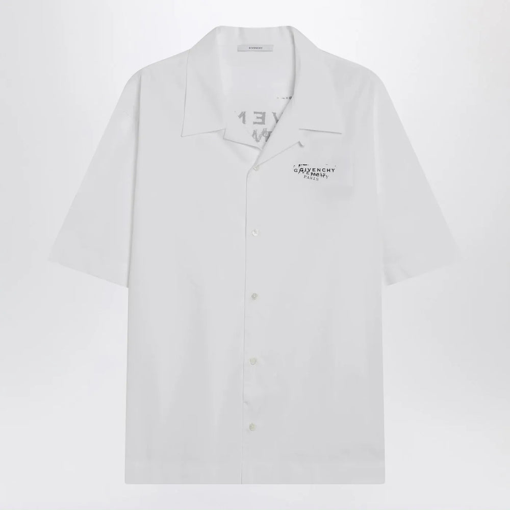 Givenchy - White poplin shirt with logo print Brand Shirts & Tops 40 IT