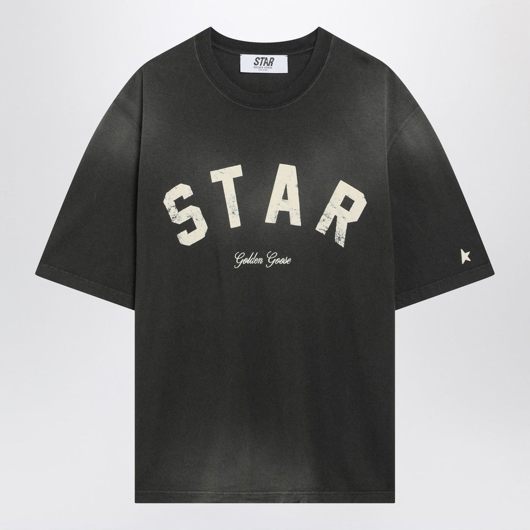 Shirts &amp; Tops Golden Goose - Black vintage-effect Star T-shirt Brand