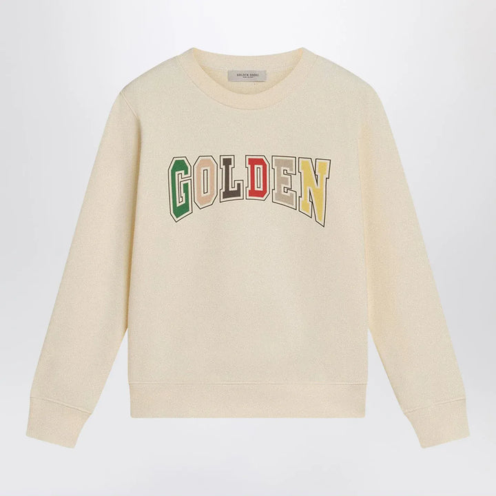 Golden Goose - Ivory crewneck sweatshirt with logo Brand Shirts &amp; Tops 8