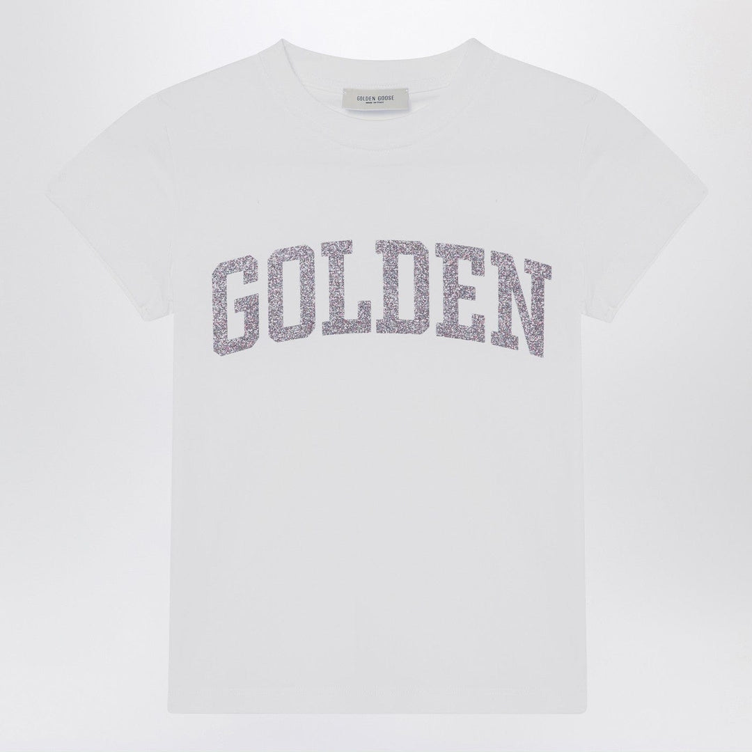 Shirts & Tops 8 Golden Goose - White T-shirt with Glitter Logo Brand
