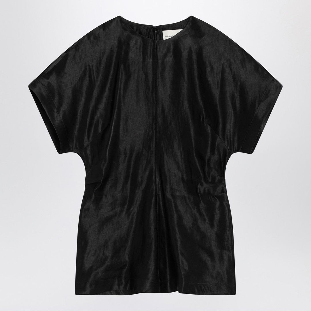 Shirts &amp; Tops LouLou De Saison - Black T-shirt in linen and silk Brand