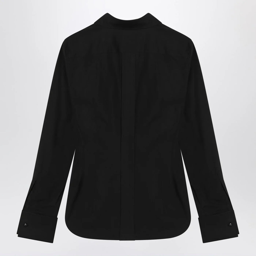 Max Mara - Black cotton shirt with logo Brand Shirts &amp; Tops 42  IT