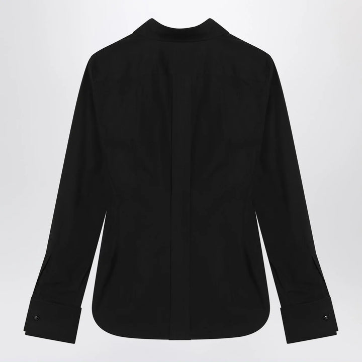 Max Mara - Black cotton shirt with logo Brand Shirts &amp; Tops 42  IT