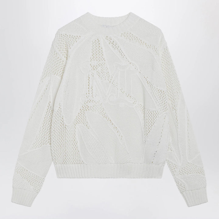 Max Mara - Embroidered cotton crewneck sweater in white Brand Shirts &amp; Tops XS