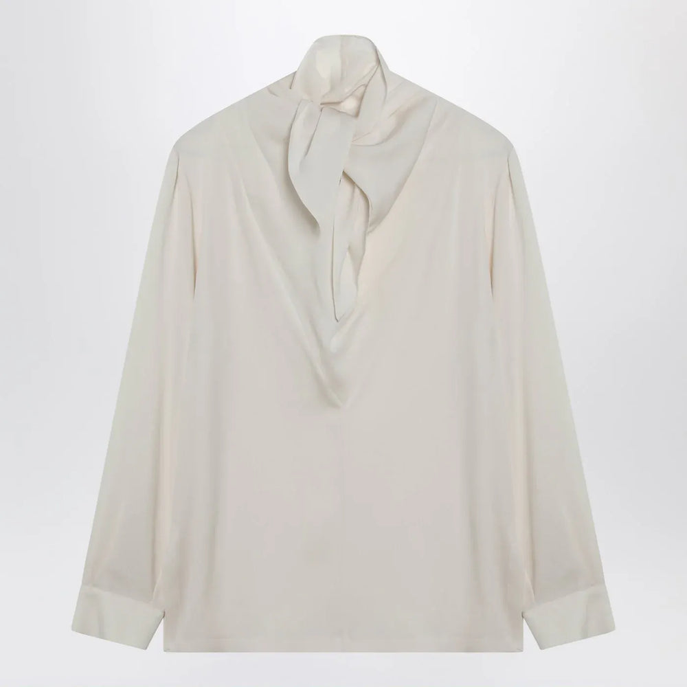 Max Mara - Ivory silk charmeuse blouse Brand Shirts & Tops 40  IT