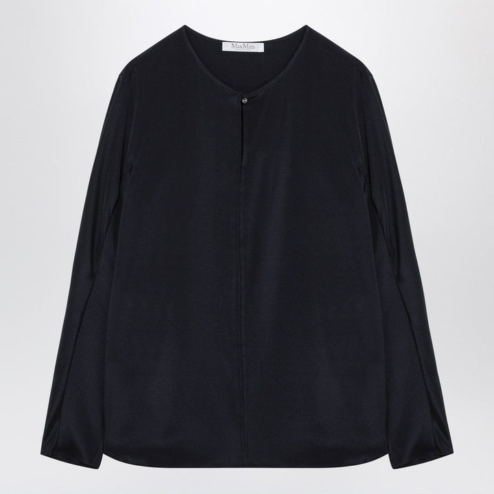 Shirts &amp; Tops Max Mara - Midnight blue silk-blend blouse Brand