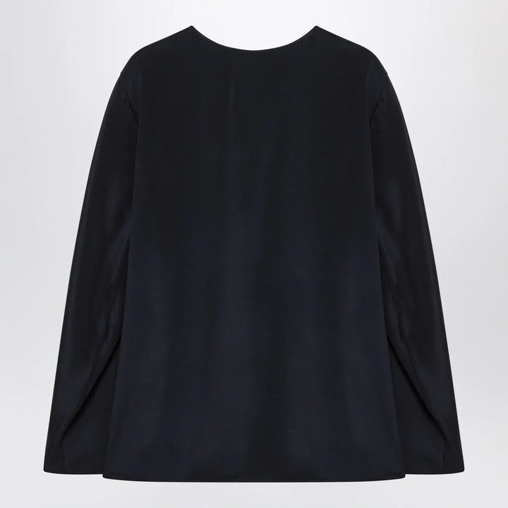 Max Mara - Midnight blue silk-blend blouse Brand Shirts &amp; Tops