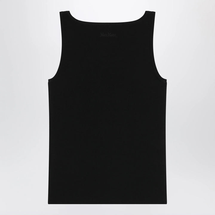 Max Mara - Sleeveless viscose crêpe knit top in black Brand Shirts &amp; Tops